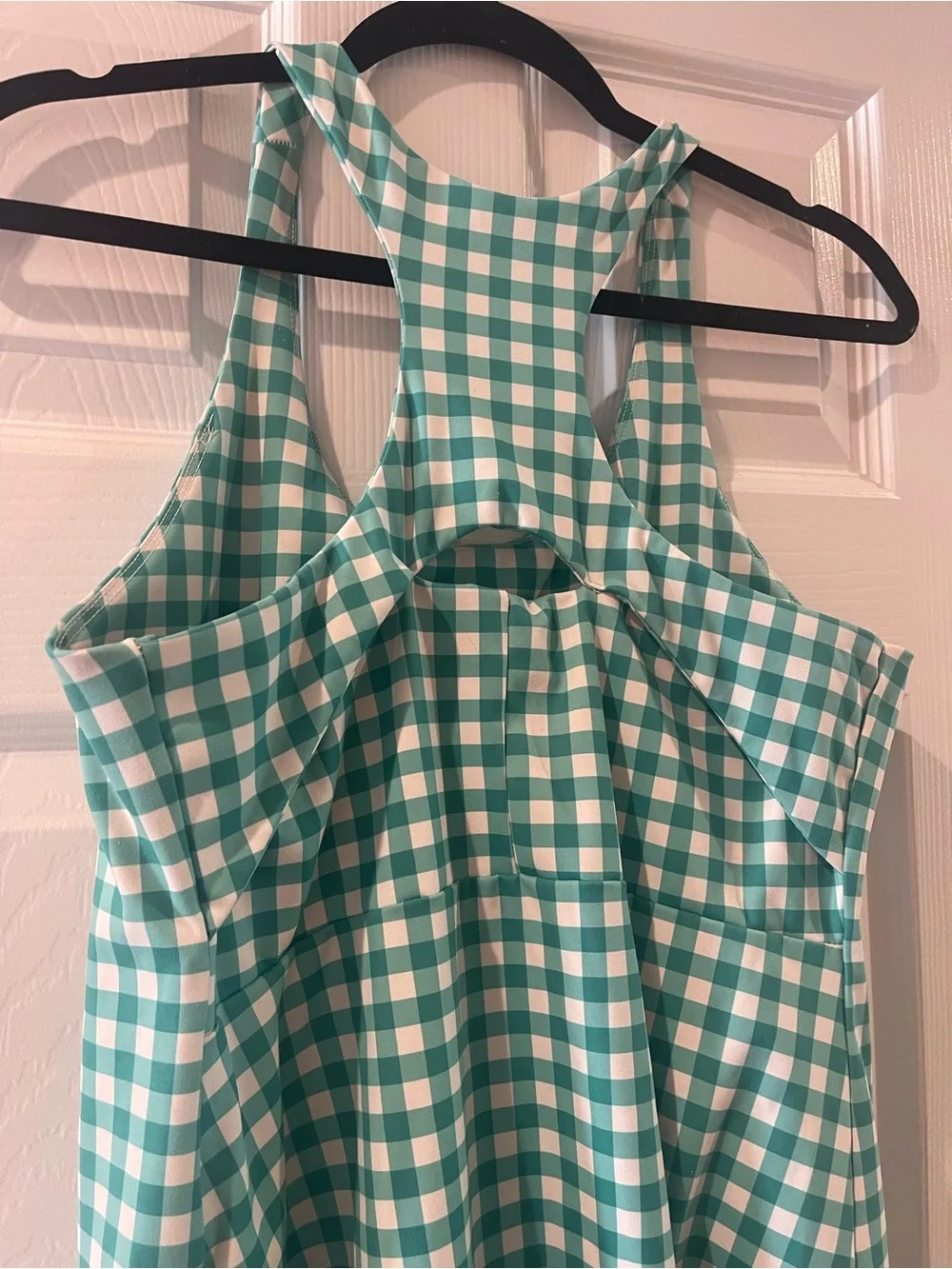 J. Crew Green Gingham and White Athletic Dress with Built in Shorts. Size Small